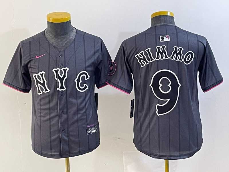 Youth New York Mets #9 Brandon Nimmo Gray 2024 City Connect Cool Base Stitched Jersey->mlb womens jerseys->MLB Jersey